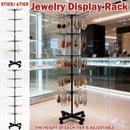 Rotating Jewellery Display Stand 5 6 Tier Metal Rack With Wheels Adjustable - 6 Tier