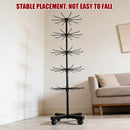 Rotating Jewellery Display Stand 5 6 Tier Metal Rack With Wheels Adjustable - 6 Tier