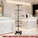 Rotating Jewellery Display Stand 5 6 Tier Metal Rack With Wheels Adjustable - 6 Tier