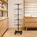 Rotating Jewellery Display Stand 5 6 Tier Metal Rack With Wheels Adjustable - 6 Tier