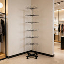 Rotating Jewellery Display Stand 5 6 Tier Metal Rack With Wheels Adjustable - 6 Tier