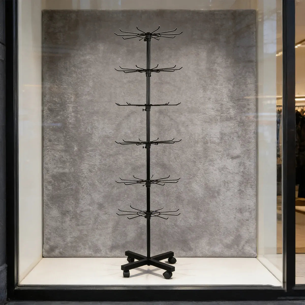 Rotating Jewellery Display Stand 5 6 Tier Metal Rack With Wheels Adjustable - 6 Tier