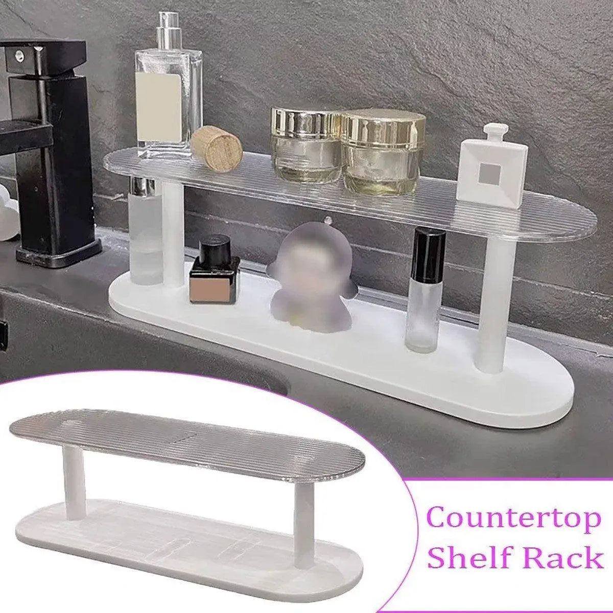 Desktop Organizer Rack 2 Tier Storage Shelf Office Display Stand Space Saver