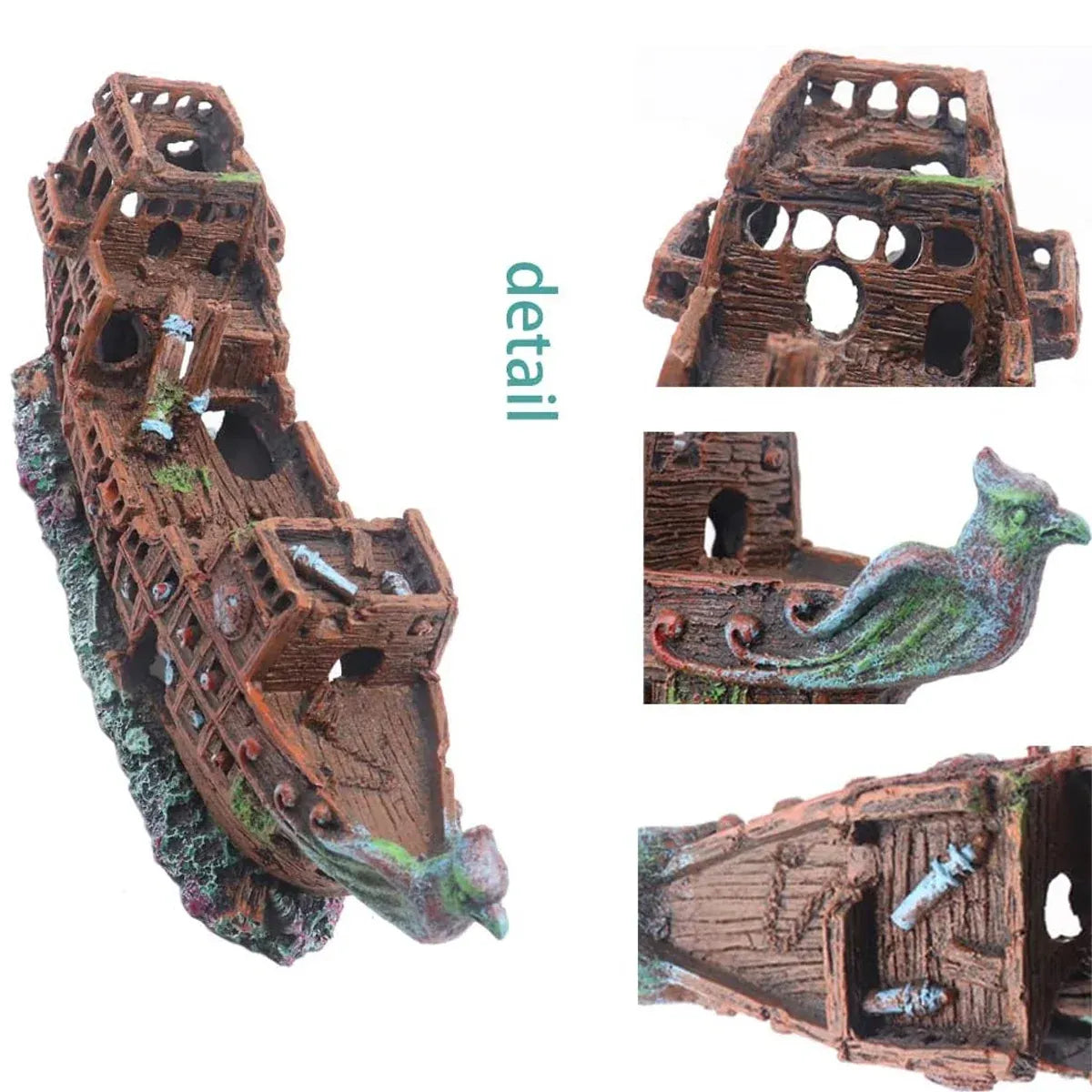 Aquarium Pirate Ship Submarine Aircraft Decoration Fish Tank Background Ornament