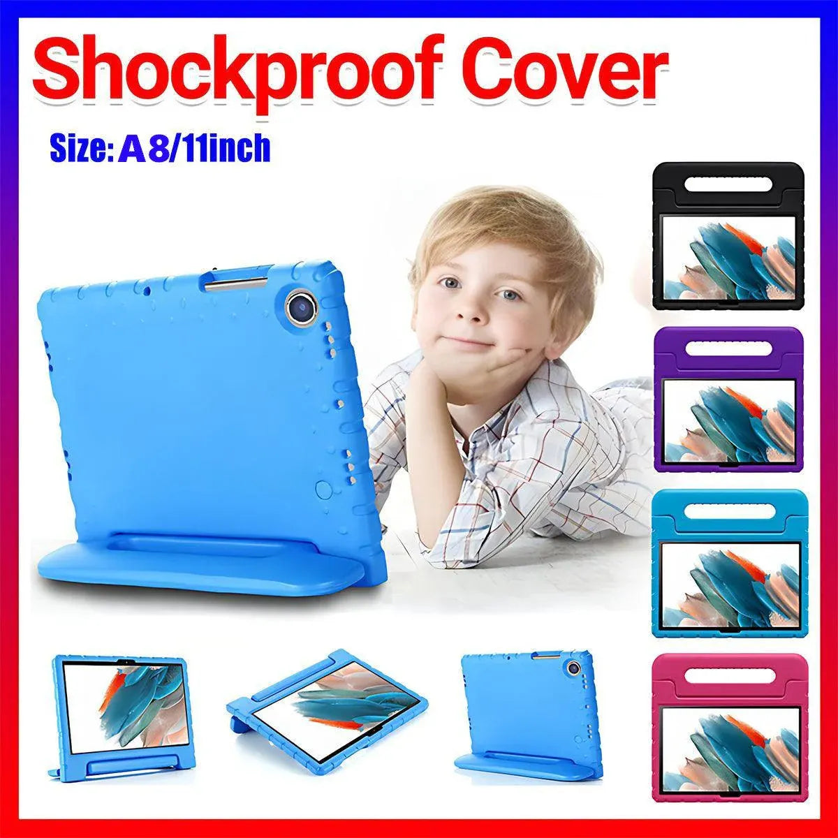 For Samsung Galaxy Tab A8 Plus 11Inch EVA Case Handheld Protective Drop Cover - Pink