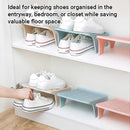 5pcs Double Layer Shoe Rack Simple Storage Organizer Space Saving Shoe Holder - Blue