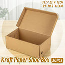 20pcs Kraft Paper Shoe Boxes Clamshell Storage Box for Men Women Shoes Organizer - 29x20.5x11cm