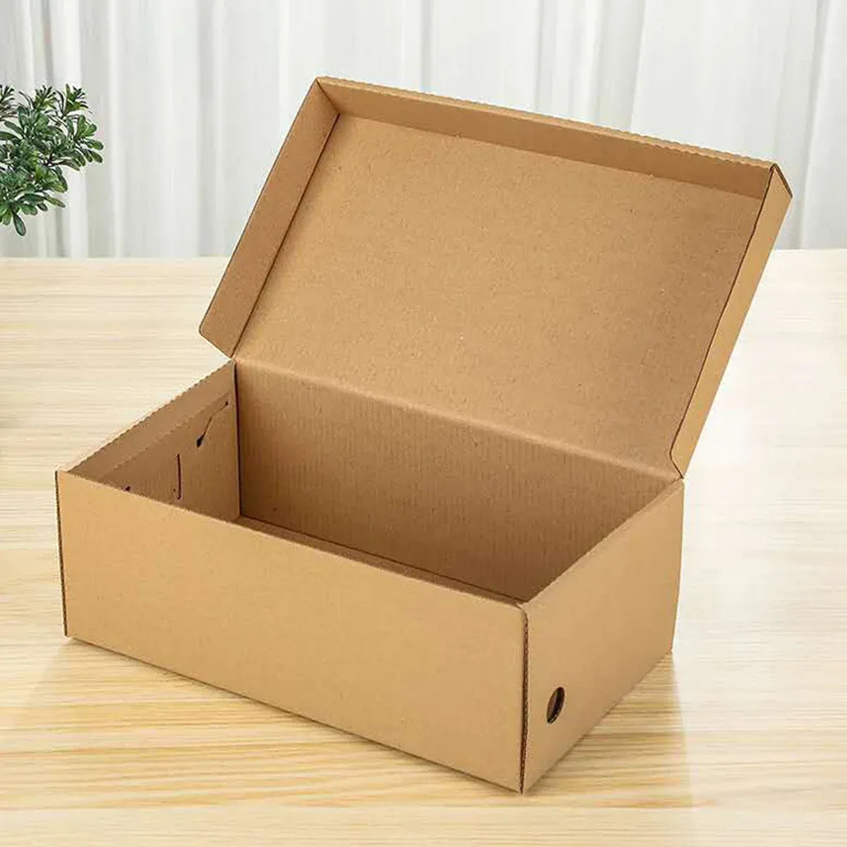 20pcs Kraft Paper Shoe Boxes Clamshell Storage Box for Men Women Shoes Organizer - 33.5x23.5x12cm