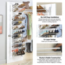 12-Tier Hanging Shoe Rack Over Door Wall Mounted Organiser Dorm Closet Storage