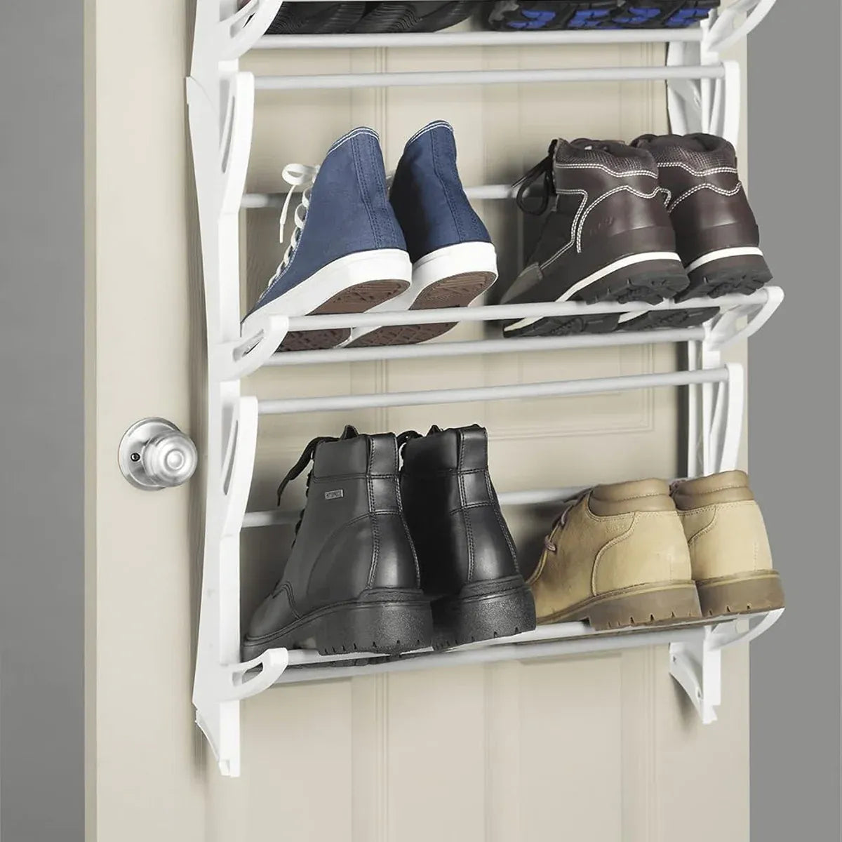 12-Tier Hanging Shoe Rack Over Door Wall Mounted Organiser Dorm Closet Storage