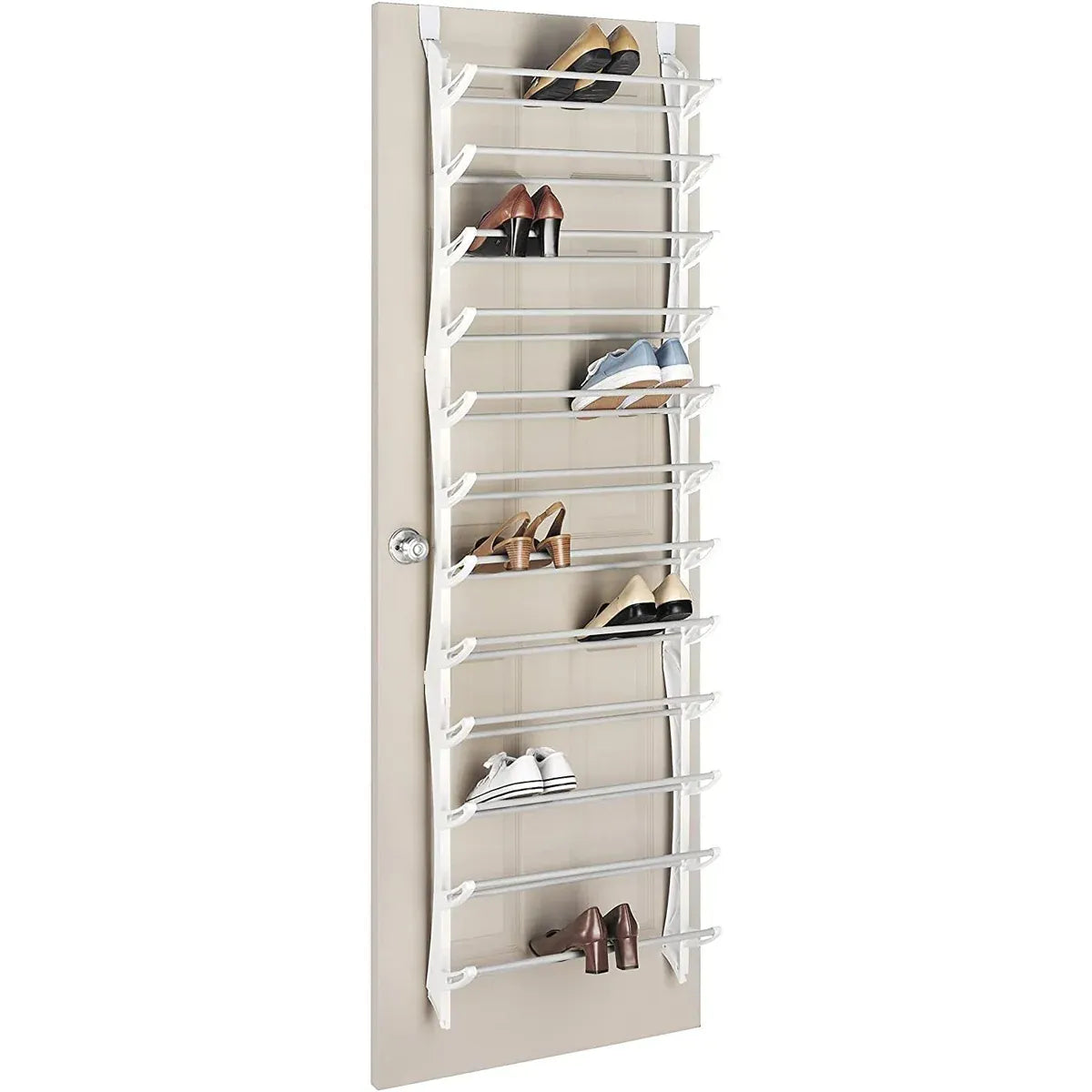 12-Tier Hanging Shoe Rack Over Door Wall Mounted Organiser Dorm Closet Storage