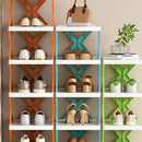 6/7 Tier Shoe Rack Space Saving Small Shoe Cabinet Storage Shelf Organizer - Blue-7 Layer