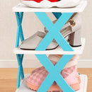 6/7 Tier Shoe Rack Space Saving Small Shoe Cabinet Storage Shelf Organizer - Blue-7 Layer