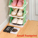 6/7 Tier Shoe Rack Space Saving Small Shoe Cabinet Storage Shelf Organizer - Blue-7 Layer