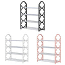 Four Layer Shoe Rack Storage Organizer Multi Tier Shoe Shelf for Entryway Closet - Pink