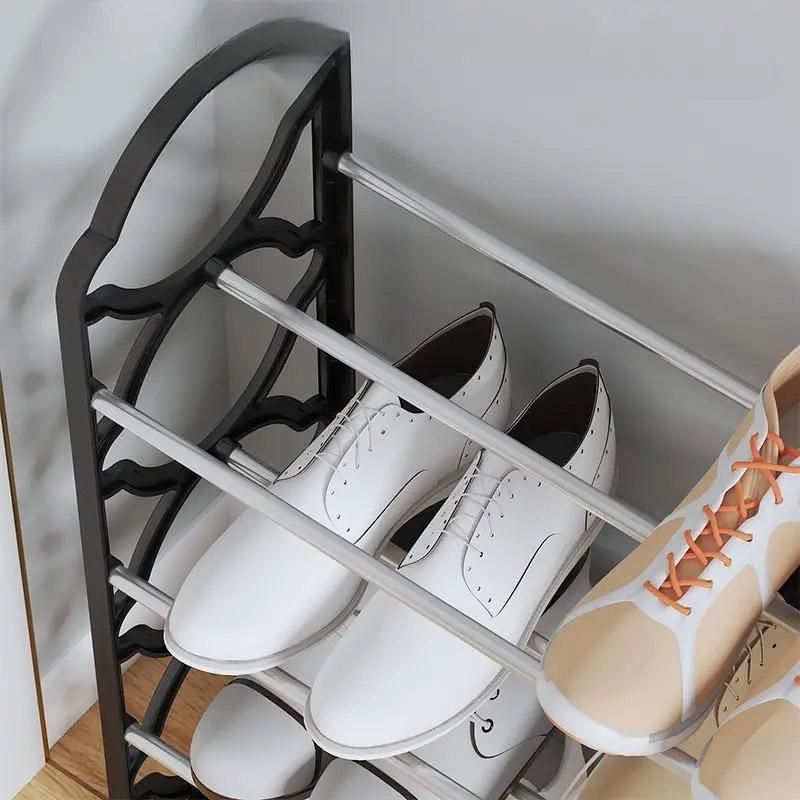 Four Layer Shoe Rack Storage Organizer Multi Tier Shoe Shelf for Entryway Closet - Pink