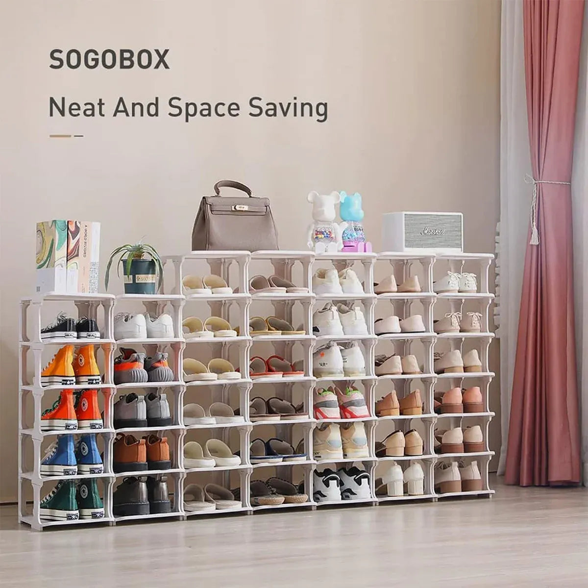 4/5Tier Shoe Rack Organizer Shelf Space Saving Storage Stand For Entryway Home - 4-Tier