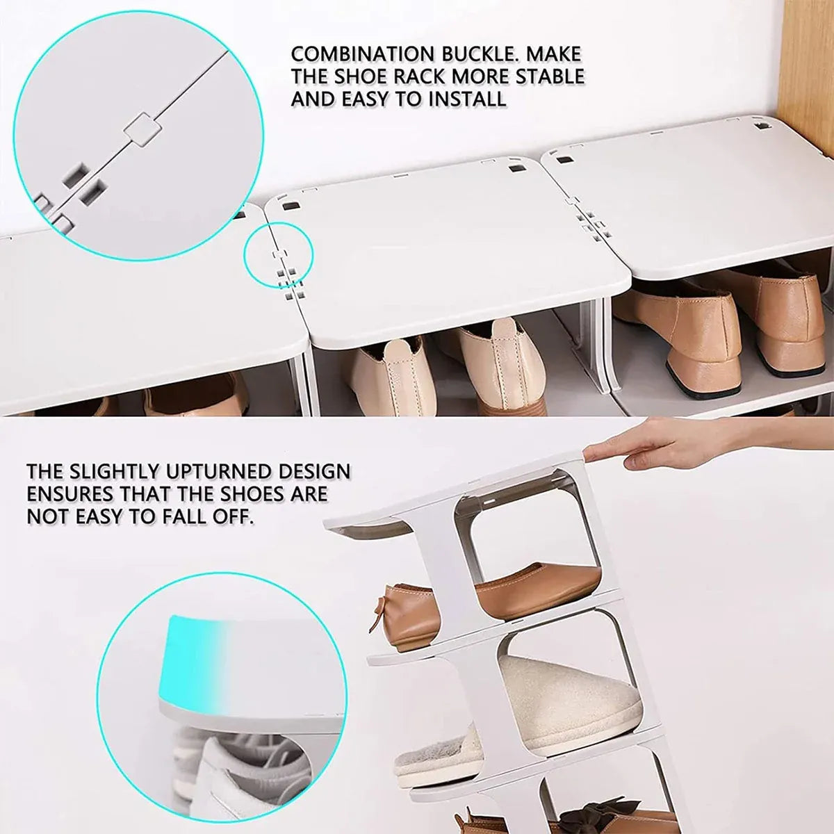 4/5Tier Shoe Rack Organizer Shelf Space Saving Storage Stand For Entryway Home - 4-Tier