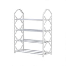 Four Layer Shoe Rack Storage Organizer Multi Tier Shoe Shelf for Entryway Closet - White