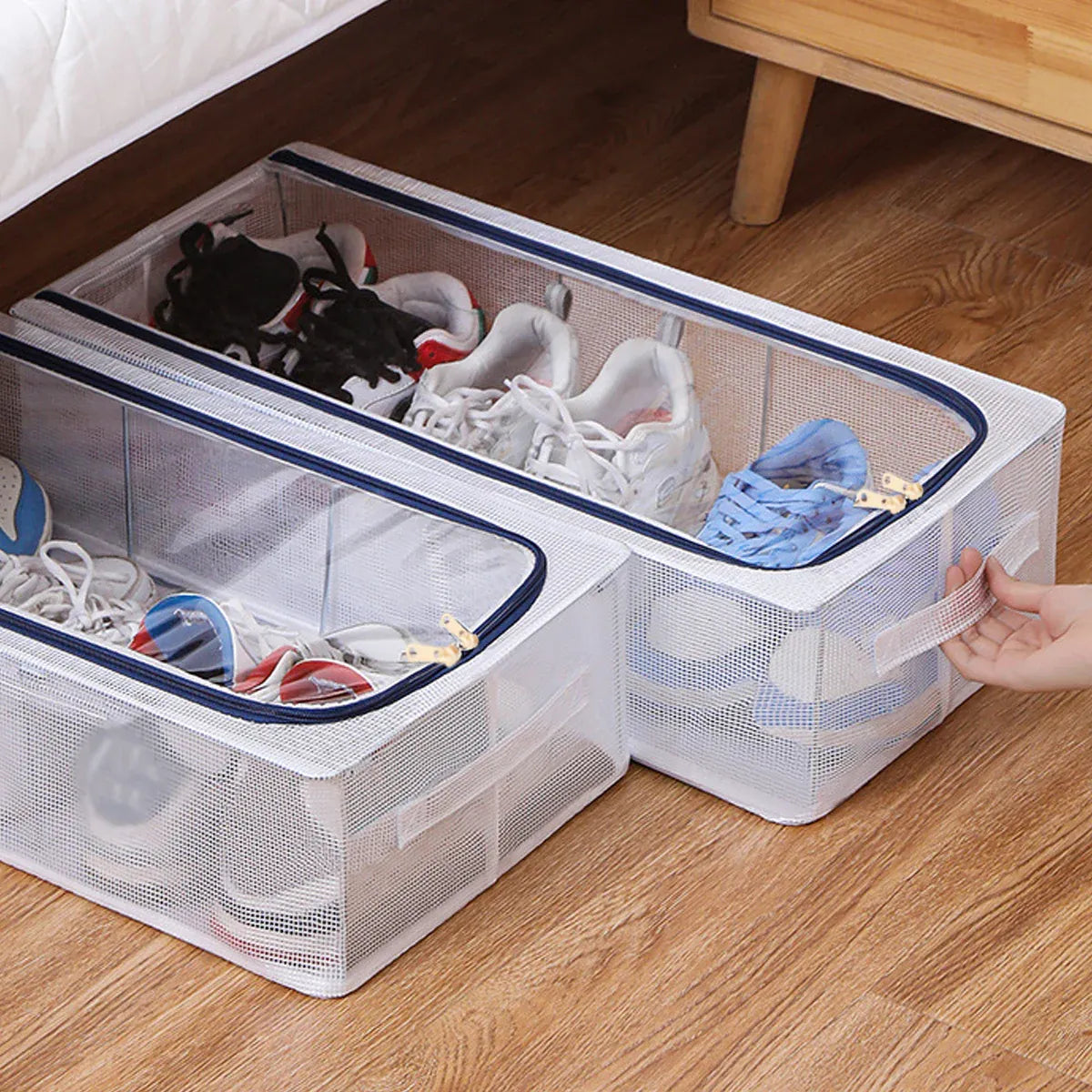 Visible Dustproof Transparent Storage Box Home Organizer for Clothes Toys Shoes - Large