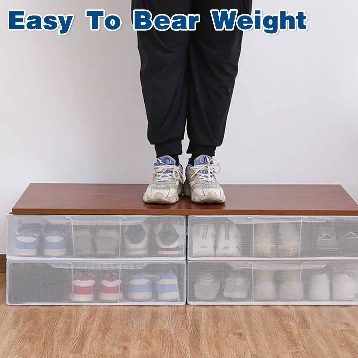 Visible Dustproof Transparent Storage Box Home Organizer for Clothes Toys Shoes - Large