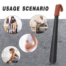 Long Handle Shoe Horn 42 cm Black with Brown Handle Sleeve, 1 Piece
