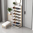 8 Tiers Shoe Rack Wood Vertical Space Saving Narrow Shoe Rack Storage 14 Pairs