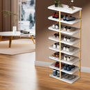 8 Tiers Shoe Rack Wood Vertical Space Saving Narrow Shoe Rack Storage 14 Pairs