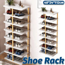 8 Tiers Shoe Rack Wood Vertical Space Saving Narrow Shoe Rack Storage 14 Pairs