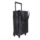 Lightweight Folding Shopping Cart Trolley with Wheels Retractable Tote Bag - Black-Big