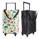Lightweight Folding Shopping Cart Trolley with Wheels Retractable Tote Bag - White-Small