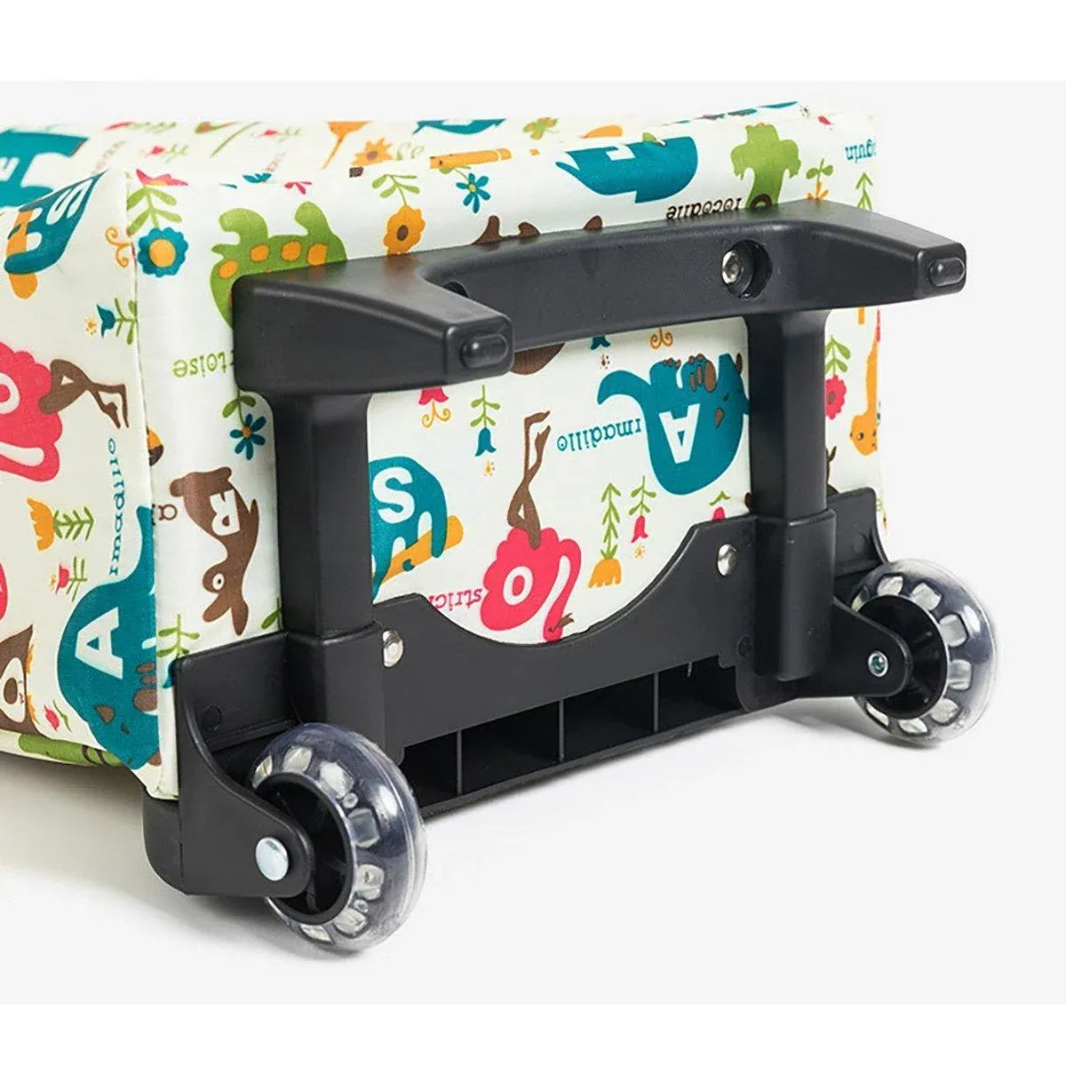 Lightweight Folding Shopping Cart Trolley with Wheels Retractable Tote Bag - White-Small