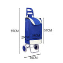 1X Shopping Cart Carts Trolley Foldable Bags Luggage Wheels Folding Basket - Red