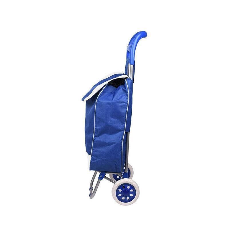 1X Shopping Cart Carts Trolley Foldable Bags Luggage Wheels Folding Basket - Red