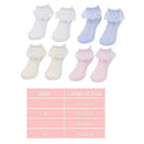 Lace Ruffle Frilly Short Socks for Girls Ankle Length S Size Fits 1-3 Years - Yellow