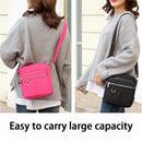 Ladies Shoulder Bag Nylon Fabric Lightweight Crossbody Small Casual Handbag - Rose Red