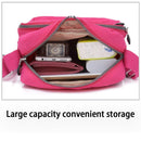 Ladies Shoulder Bag Nylon Fabric Lightweight Crossbody Small Casual Handbag - Rose Red