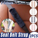 Winter Plush Shoulder Strap Cover Neck Cushion Pad for Comfortable Car Travel 2PCS - Black