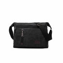 Retro Canvas Messenger Shoulder Bag for Men Travel Crossbody Satchel with Zippers - Coffee