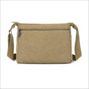 Retro Canvas Messenger Shoulder Bag for Men Travel Crossbody Satchel with Zippers - Coffee