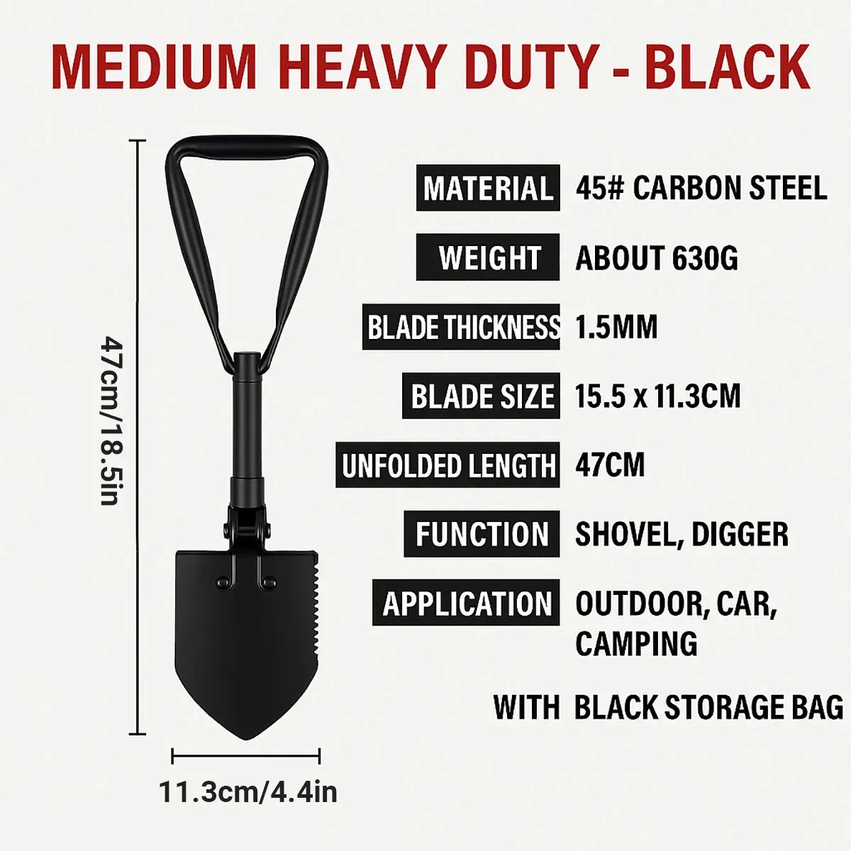 Folding Survival Shovel Outdoor Camping Emergency Tool For Hiking Fishing Rescue Gear