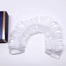 50pcs Transparent Shower Caps Individually Wrapped for Hotel Guesthouse Supplies - A