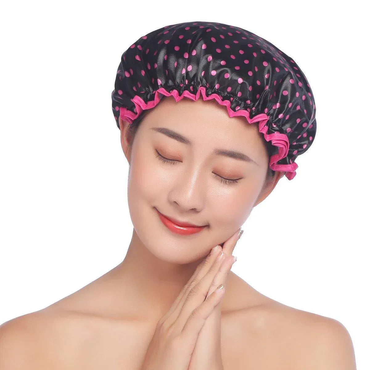 Woman Shower Cap Reusable Long Hair Large Turban Bathroom Waterproof Hair Cap - Coconut Tree