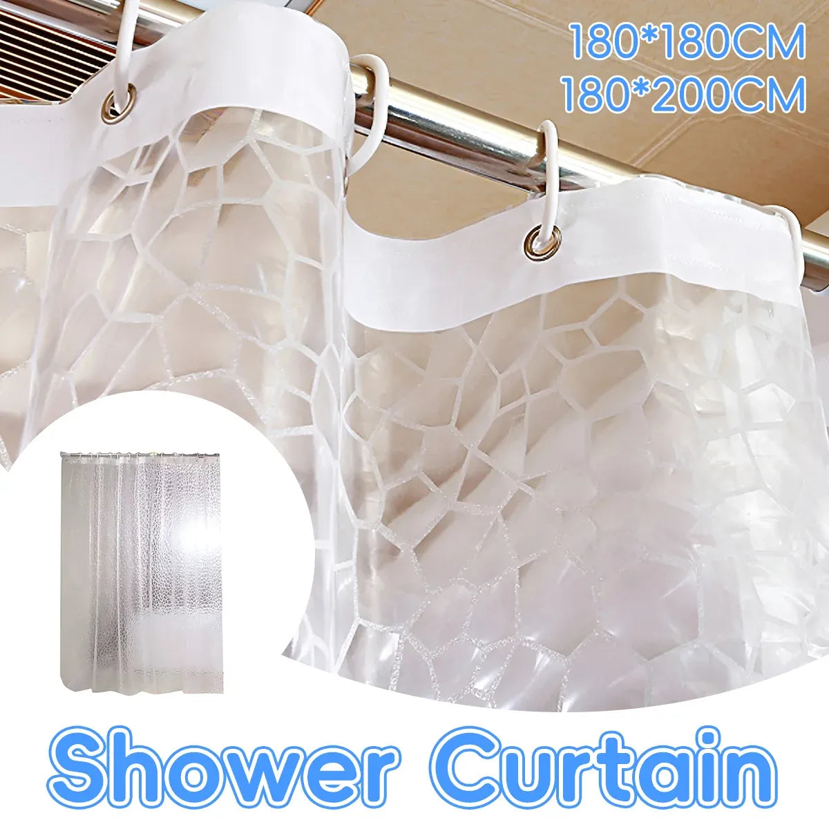 Waterproof Bath Curtain PEVA Fabric Mould Resistant for Bathroom