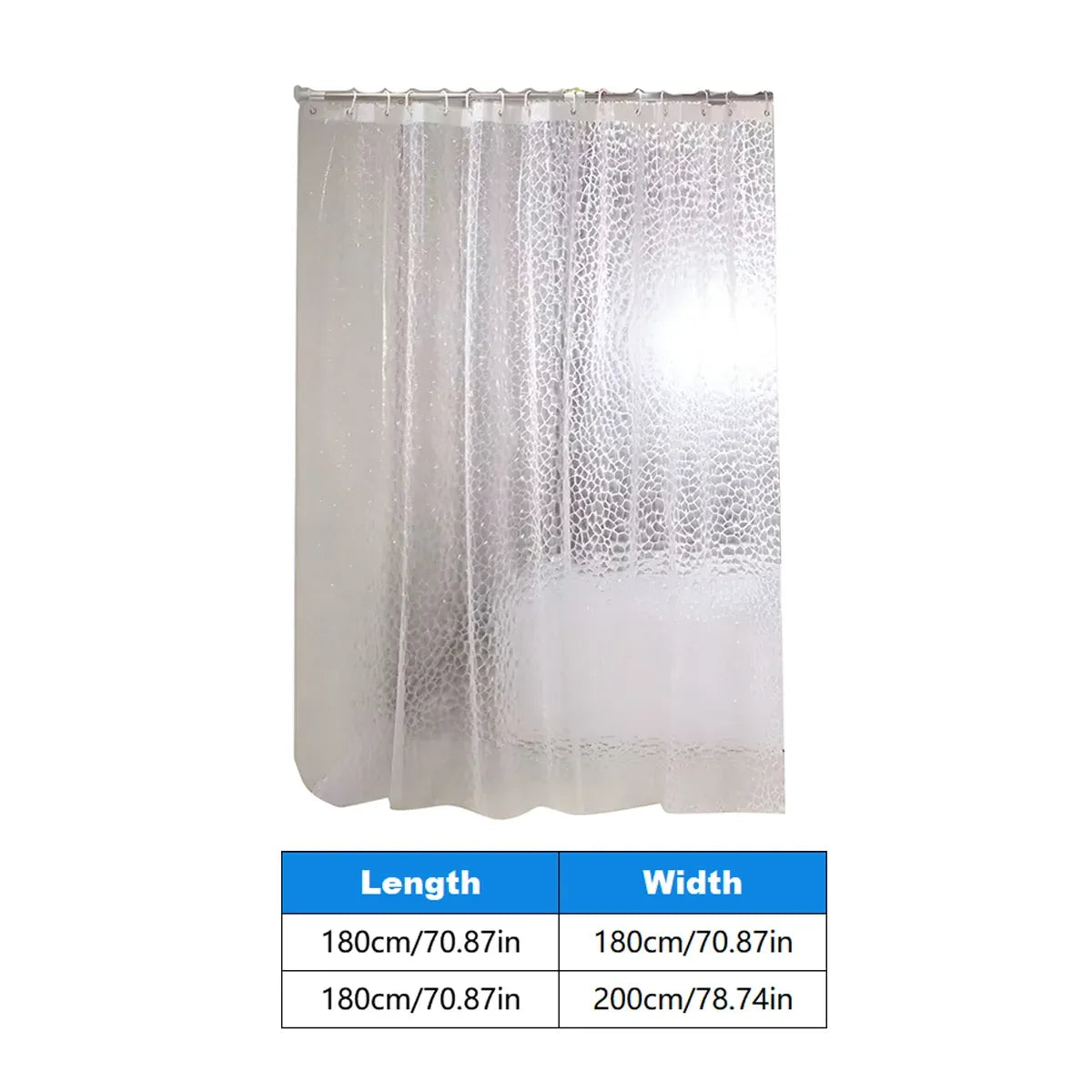 Waterproof Bath Curtain PEVA Fabric Mould Resistant for Bathroom