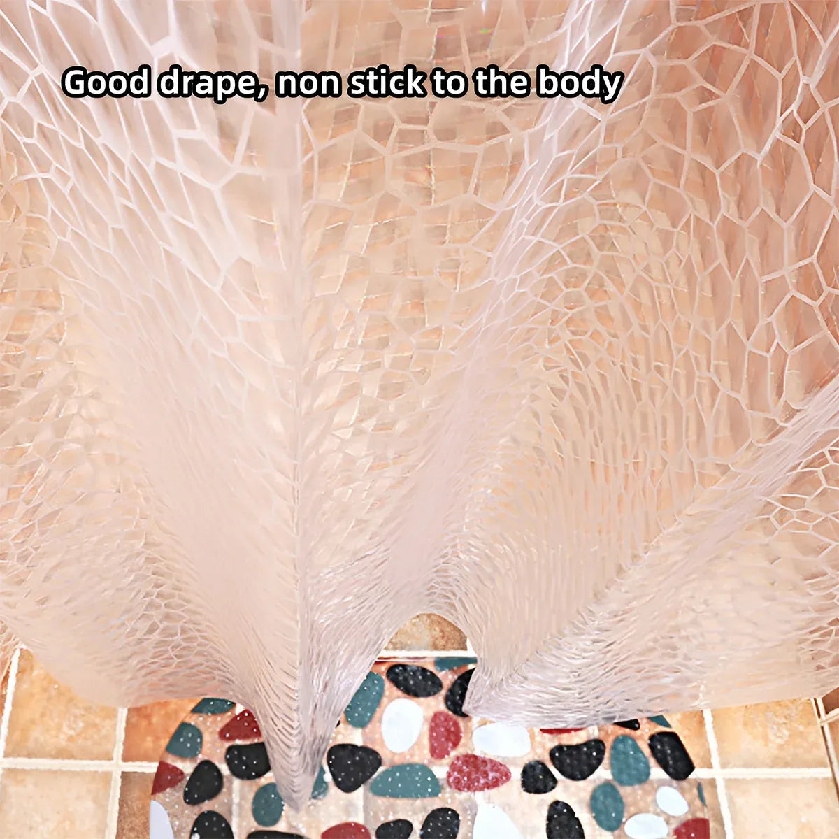 Waterproof Bath Curtain PEVA Fabric Mould Resistant for Bathroom