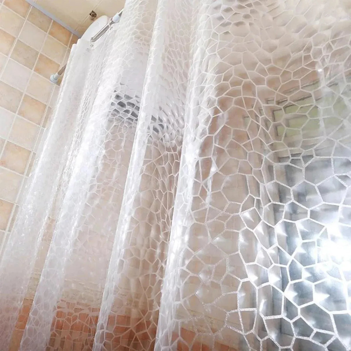 Waterproof Bath Curtain PEVA Fabric Mould Resistant for Bathroom