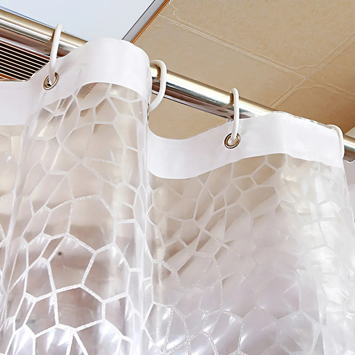 Waterproof Bath Curtain PEVA Fabric Mould Resistant for Bathroom