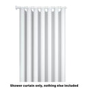 Cold White Waffle Shower Curtain Waterproof Bathroom Curtain Perforation Free