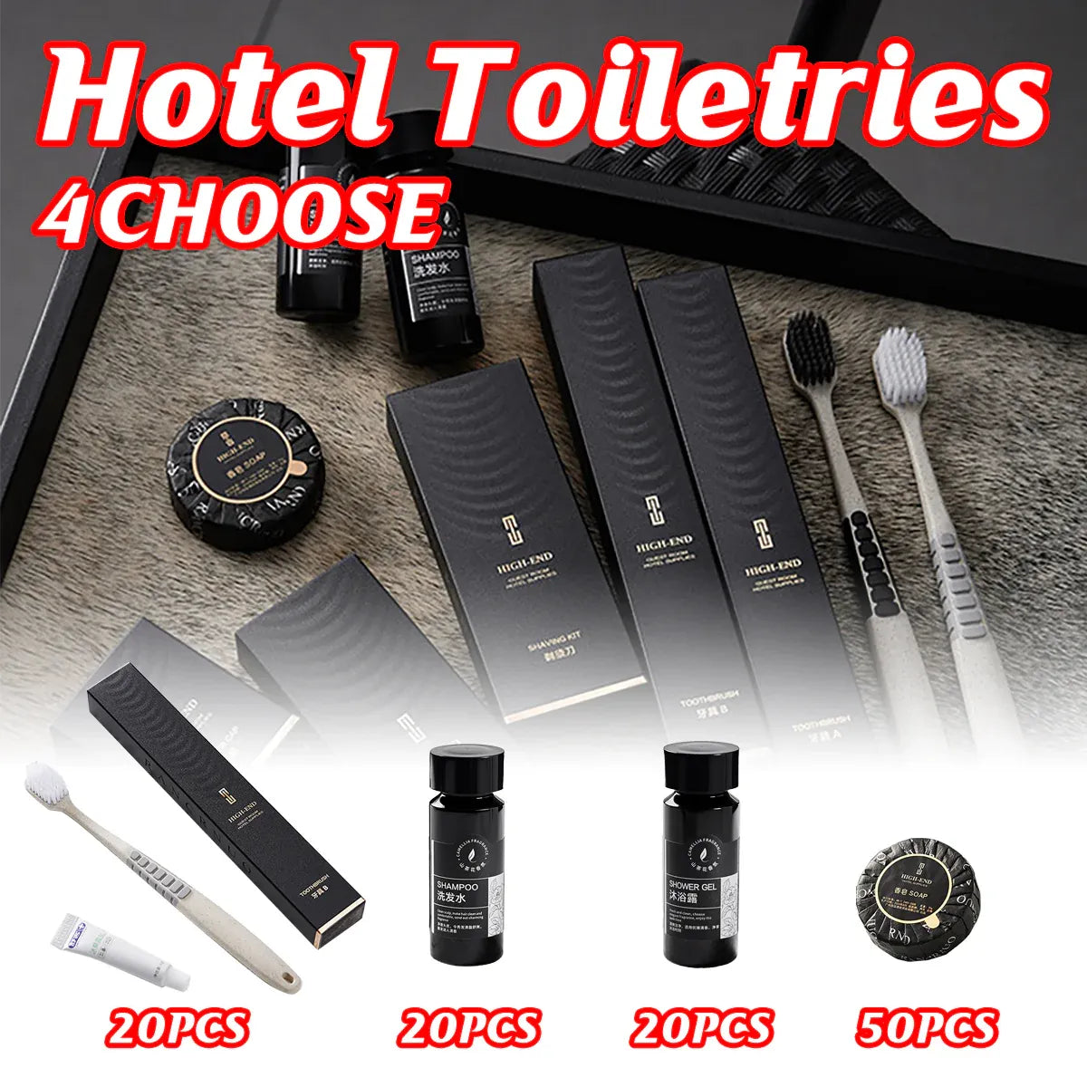 Hotel Supplies Toiletries Travel Size Shampoo Conditioner Soap Set For Motel - Shower